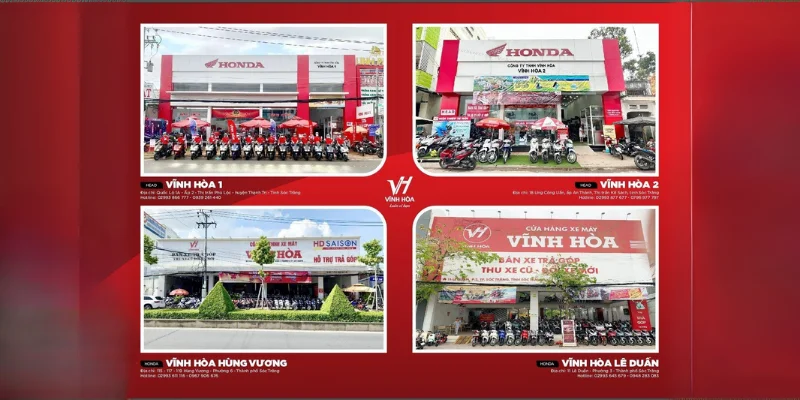 Review hệ thống cửa hàng xe máy Vĩnh Hòa từ A đến Z